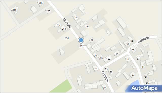 Goździn, Goździn, 25, mapa Goździn