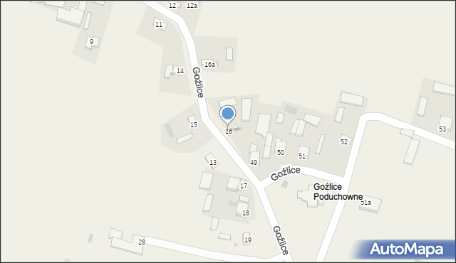 Goźlice, Goźlice, 16, mapa Goźlice