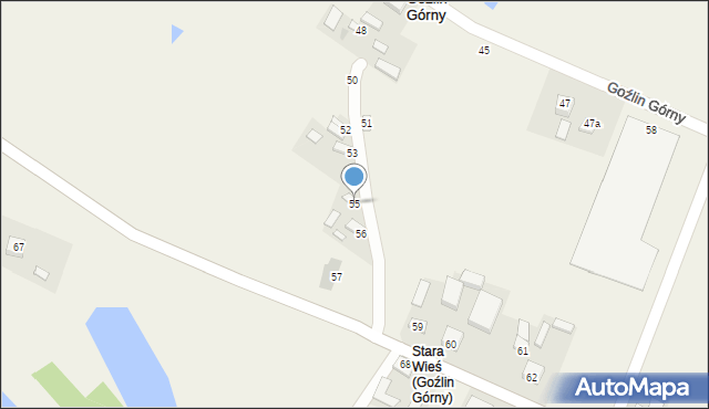Goźlin Górny, Goźlin Górny, 55, mapa Goźlin Górny