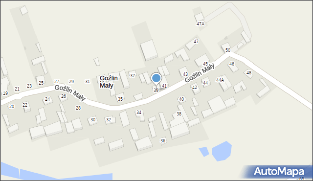 Goźlin Mały, Goźlin Mały, 39, mapa Goźlin Mały