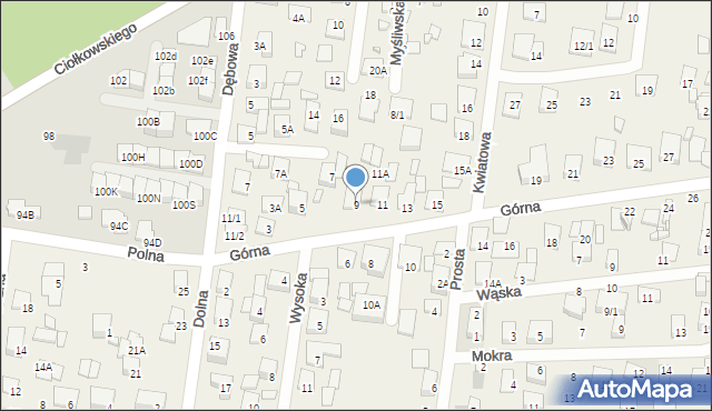 Grabówka, Górna, 9, mapa Grabówka