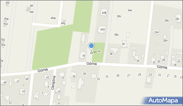 Grądy, Górna, 42, mapa Grądy