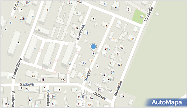 Grodzisk Mazowiecki, Gołębia, 5, mapa Grodzisk Mazowiecki