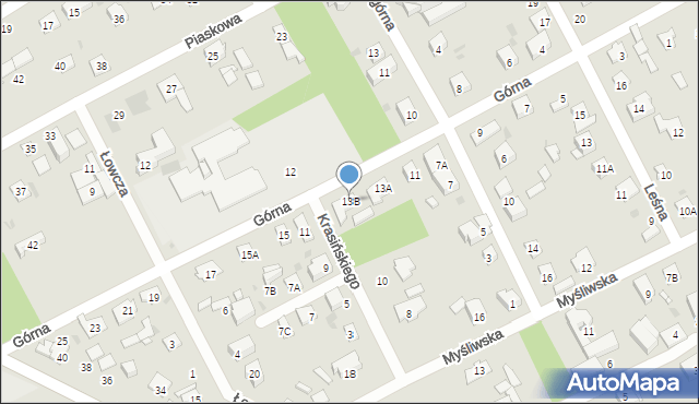 Grodzisk Mazowiecki, Górna, 13B, mapa Grodzisk Mazowiecki