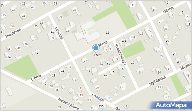 Grodzisk Mazowiecki, Górna, 15A, mapa Grodzisk Mazowiecki