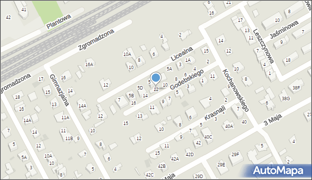 Grodzisk Mazowiecki, Godebskiego Cypriana, 12, mapa Grodzisk Mazowiecki