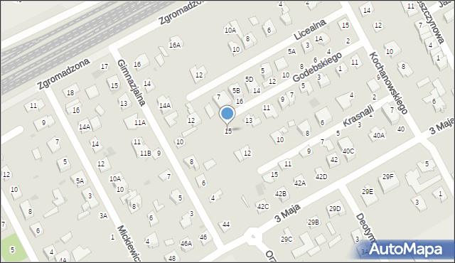 Grodzisk Mazowiecki, Godebskiego Cypriana, 15, mapa Grodzisk Mazowiecki