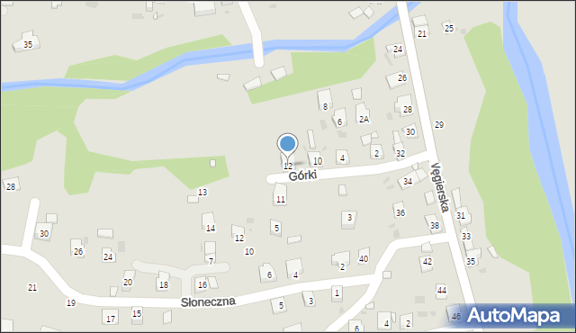 Grybów, Górki, 12, mapa Grybów