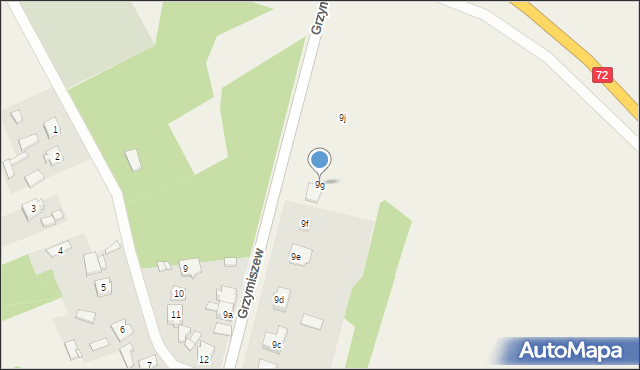 Grzymiszew, Gozdów, 9g, mapa Grzymiszew