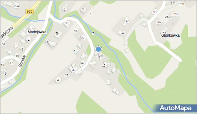 Harbutowice, Górska, 11, mapa Harbutowice