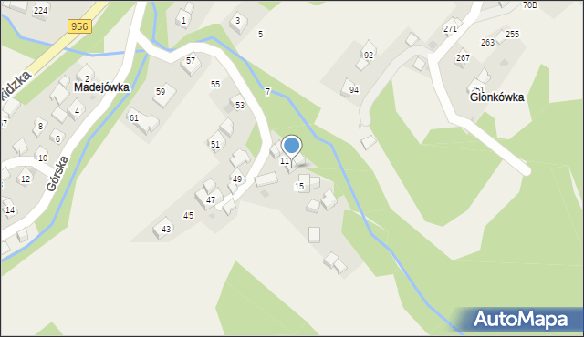 Harbutowice, Górska, 13, mapa Harbutowice