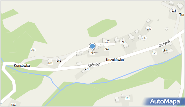 Harbutowice, Górska, 242, mapa Harbutowice