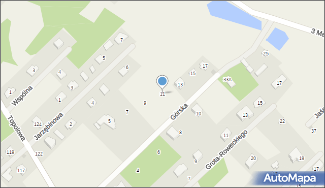 Henryszew, Górska, 11, mapa Henryszew