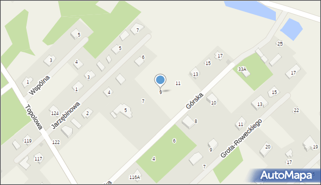 Henryszew, Górska, 9, mapa Henryszew