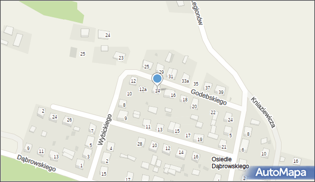 Horyniec-Zdrój, Godebskiego Cypriana, 14, mapa Horyniec-Zdrój