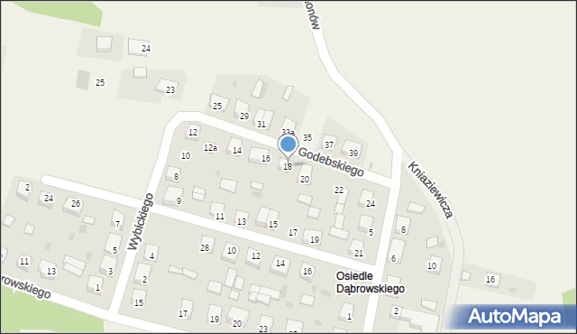 Horyniec-Zdrój, Godebskiego Cypriana, 18, mapa Horyniec-Zdrój