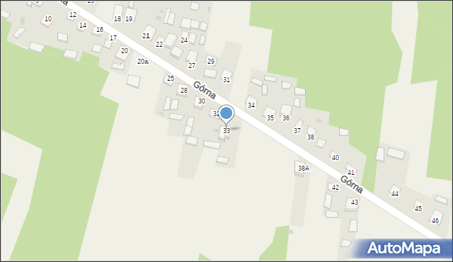 Hucisko, Górna, 33, mapa Hucisko