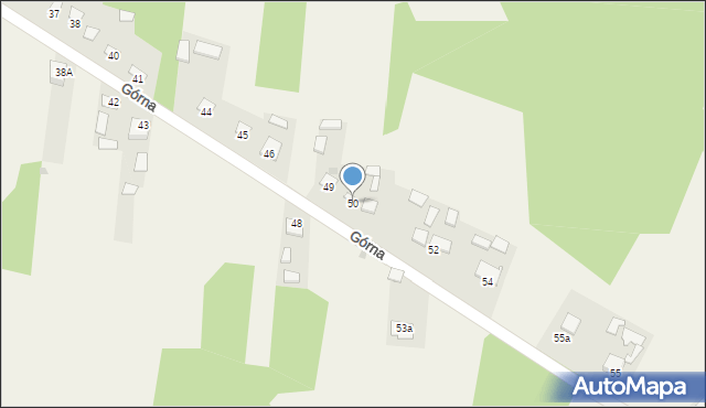Hucisko, Górna, 50, mapa Hucisko