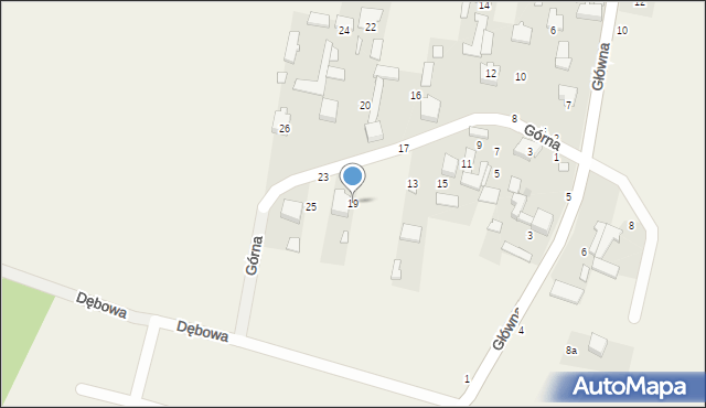 Hutka, Górna, 19, mapa Hutka