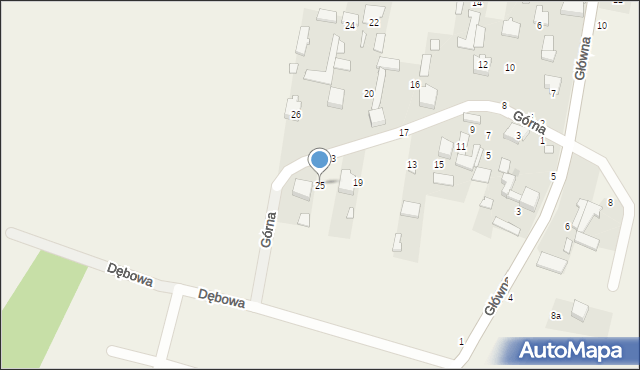 Hutka, Górna, 25, mapa Hutka