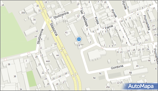 Inowrocław, Gordona Bogdana, ks., 4, mapa Inowrocławia