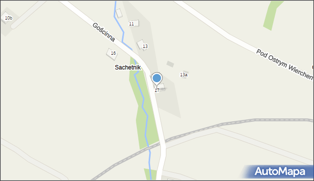 Inwałd, Gościnna, 17, mapa Inwałd