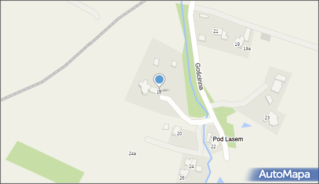 Inwałd, Gościnna, 18, mapa Inwałd