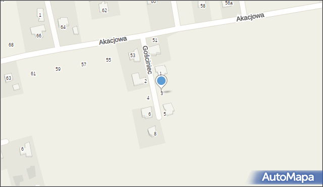 Jakubowice Konińskie, Gościniec, 3, mapa Jakubowice Konińskie