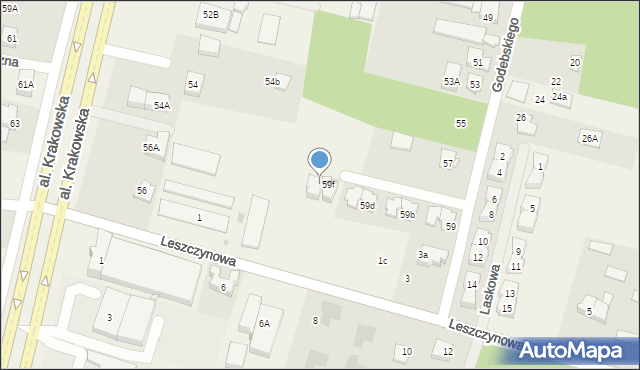 Janki, Godebskiego Cypriana, 59g, mapa Janki