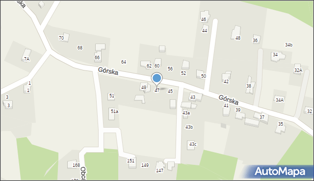 Janowice, Górska, 47, mapa Janowice