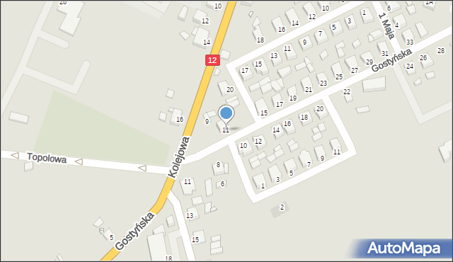 Jaraczewo, Gostyńska, 11, mapa Jaraczewo