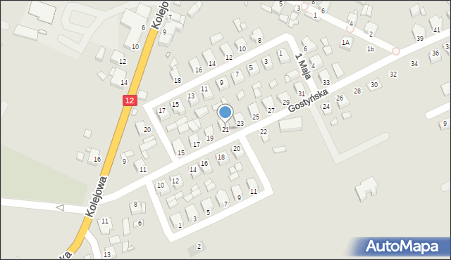 Jaraczewo, Gostyńska, 21, mapa Jaraczewo