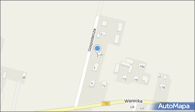 Jasieniec, Gospodarcza, 2, mapa Jasieniec