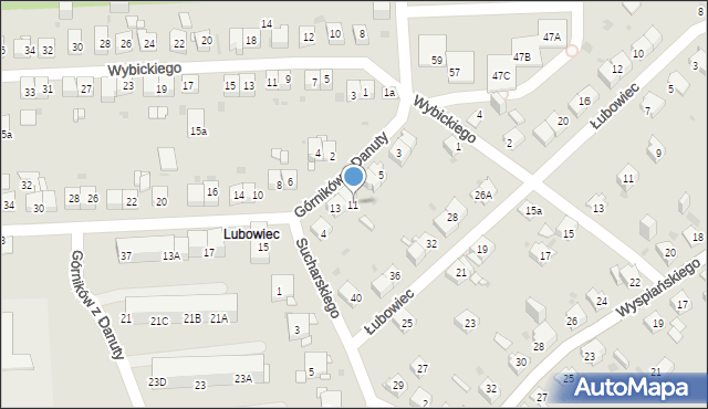 Jaworzno, Górników z Danuty, 11, mapa Jaworzno