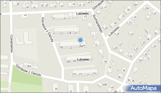 Jaworzno, Górników z Danuty, 23A, mapa Jaworzno