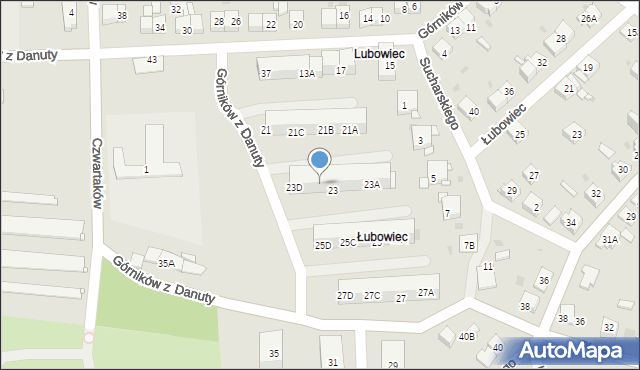 Jaworzno, Górników z Danuty, 23C, mapa Jaworzno