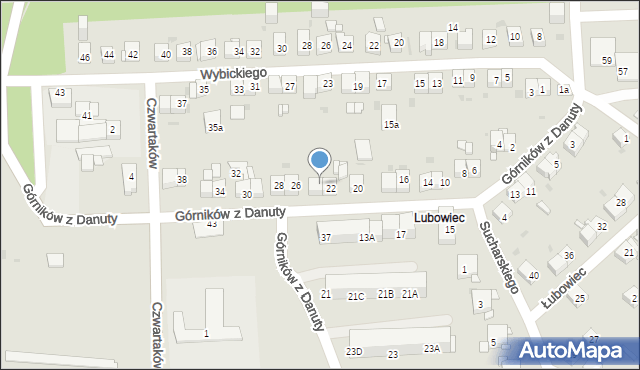 Jaworzno, Górników z Danuty, 24, mapa Jaworzno