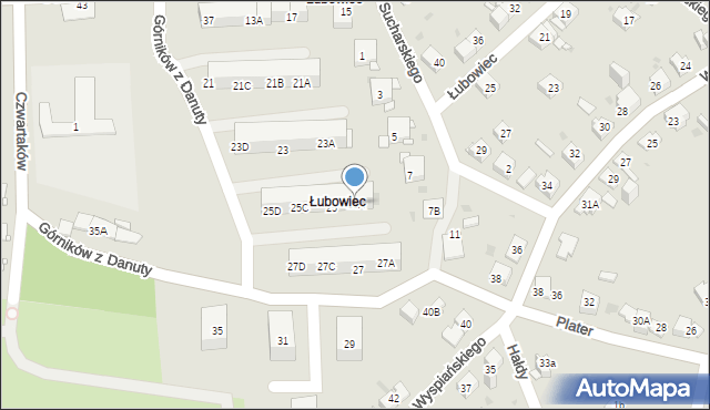 Jaworzno, Górników z Danuty, 25A, mapa Jaworzno