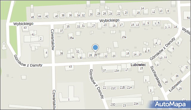 Jaworzno, Górników z Danuty, 26, mapa Jaworzno