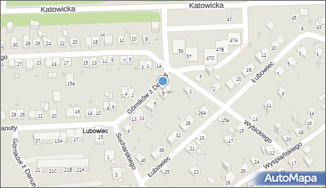 Jaworzno, Górników z Danuty, 3, mapa Jaworzno