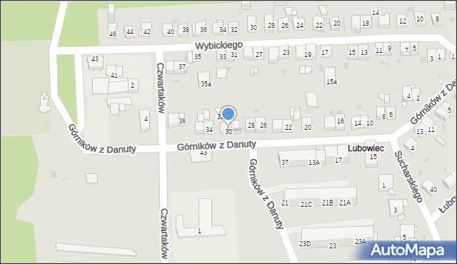 Jaworzno, Górników z Danuty, 30, mapa Jaworzno