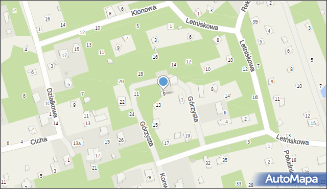 Jedlicze B, Górzysta, 9, mapa Jedlicze B