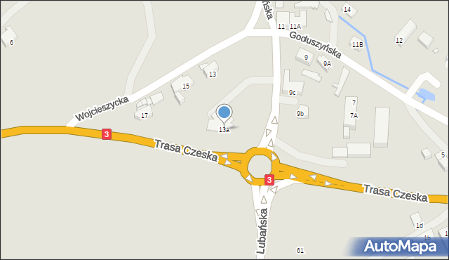 Jelenia Góra, Goduszyńska, 13a, mapa Jelenia Góra