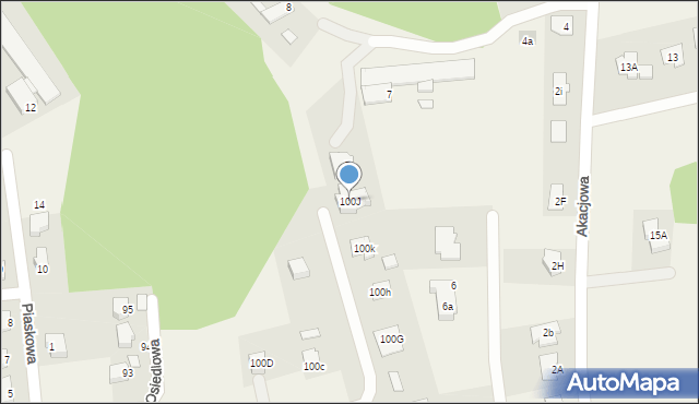 Jenin, Gorzowska, 100J, mapa Jenin