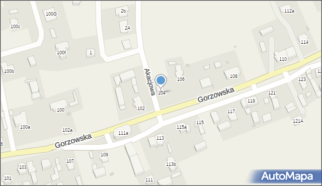 Jenin, Gorzowska, 104, mapa Jenin