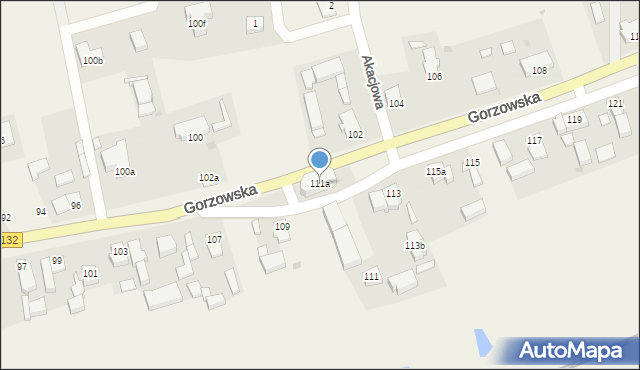 Jenin, Gorzowska, 111a, mapa Jenin