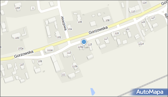 Jenin, Gorzowska, 115a/2, mapa Jenin