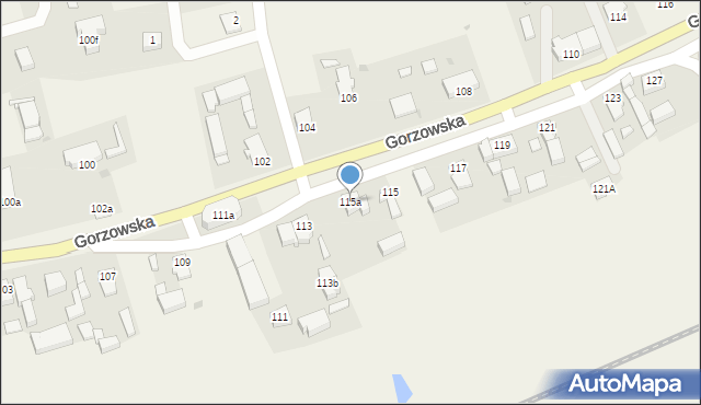 Jenin, Gorzowska, 115a, mapa Jenin