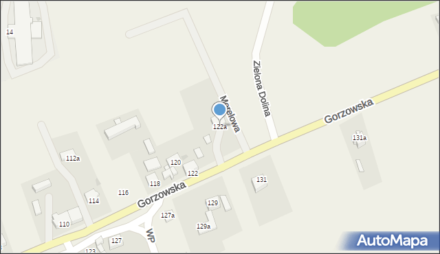 Jenin, Gorzowska, 122a, mapa Jenin