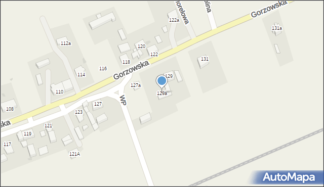 Jenin, Gorzowska, 129a, mapa Jenin